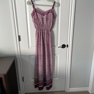 Loft Dress maxi plum and white